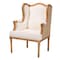 Bali & Pari Rachana Traditional French Beige Fabric and Honey Oak Finished Wood Accent Chair 238-13386-ZORO - alternate 1